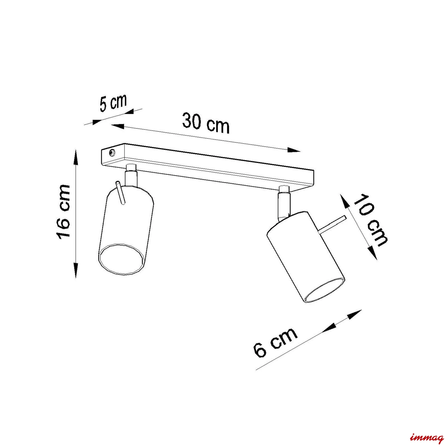 Lampa sufitowa RING 2 żółta plafon SL.2184 SOLLUX LIGHTING - wymiary