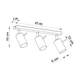 Lampa sufitowa RING 3L czerwona plafon SL.2191 SOLLUX LIGHTING