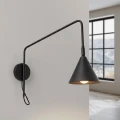 Lampa ścienna NOX 1 czarny z włącznikiem kinkiet SL.2492 SOLLUX LIGHTING