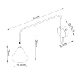 Lampa ścienna NOX 1 ochra czerwona z włącznikiem kinkiet SL.2496 SOLLUX LIGHTING