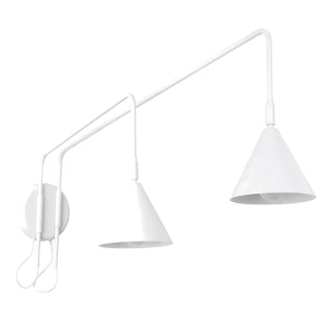 Lampa ścienna NOX 2 biały z włącznikiem kinkiet SL.2506 SOLLUX LIGHTING