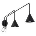 Lampa ścienna NOX 2 czarny z włącznikiem kinkiet SL.2507 SOLLUX LIGHTING