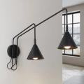 Lampa ścienna NOX 2 czarny z włącznikiem kinkiet SL.2507 SOLLUX LIGHTING