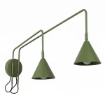 Lampa ścienna NOX 2 zielona oliwka z włącznikiem kinkiet SL.2510 SOLLUX LIGHTING