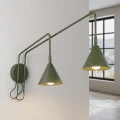 Lampa ścienna NOX 2 zielona oliwka z włącznikiem kinkiet SL.2510 SOLLUX LIGHTING