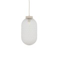 Beżowa lampa wisząca , klosz przeźroczysty Malindi A 12254