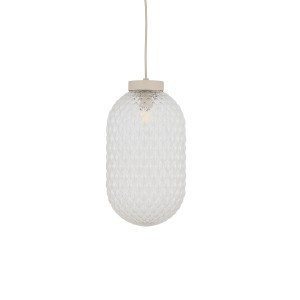 Beżowa lampa wisząca , klosz przeźroczysty Malindi A 12254