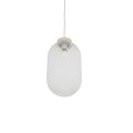 Beżowa lampa wisząca , klosz przeźroczysty Malindi A 12254