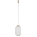 Beżowa lampa wisząca , klosz przeźroczysty Malindi A 12254