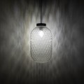 Beżowa lampa wisząca , klosz przeźroczysty Malindi A 12254