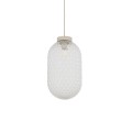 Beżowa lampa wisząca , klosz przeźroczysty Malindi A 12254