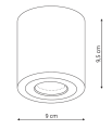 Oprawa natynkowa łazienkowa  biała tuba Faro XL IP65 LP-6510/1SM XL WH 