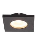 Oczko podtynkowe kwadratowe nieruchome czarne łazienkowe  Lagos IP65 LP-440/1RS BK square