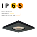 Oczko podtynkowe kwadratowe nieruchome czarne łazienkowe  Lagos IP65 LP-440/1RS BK square