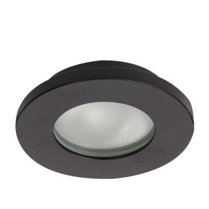 Oczko podtynkowe okrągłe czarne  łazienkowe Lagos IP65 LP-440/1RS BK