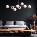 Żyrandol Dorado 8 żar.  lampa  wisząca złota klosze kule LP-002/8P