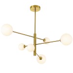 Lampa wisząca złota klosze kule Dorado 6 żar. LP-002/6P