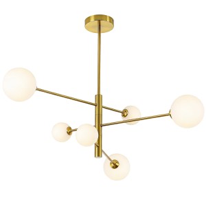 Lampa wisząca złota klosze kule Dorado 6 żar. LP-002/6P