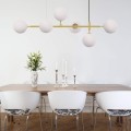 Lampa  wisząca białe kulki Alisa 6 żar. złota LP-005/6P WH