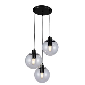 Lampa wisząca Puerto 3 czarna 3 żar. E27  LP-004/3P BK
