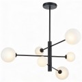 Lampa wisząca Dorado 6 czarna klosze kula  LP-002/6P BK