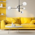 Lampa wisząca Dorado 6 czarna klosze kula  LP-002/6P BK