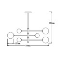 Lampa wisząca Dorado 6 czarna klosze kula  LP-002/6P BK