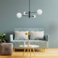 Lampa wisząca Dorado 4 czarna klosze kula LP-002/4P  BK