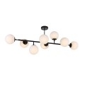 Lampa wisząca czarna ze szklanymi kloszami w kształcie kuli  Dorado 8 żarówek LP-002/8P BK