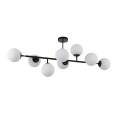 Lampa wisząca czarna ze szklanymi kloszami w kształcie kuli  Dorado 8 żarówek LP-002/8P BK