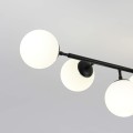 Lampa wisząca czarna ze szklanymi kloszami w kształcie kuli  Dorado 8 żarówek LP-002/8P BK