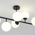 Lampa wisząca czarna ze szklanymi kloszami w kształcie kuli  Dorado 8 żarówek LP-002/8P BK
