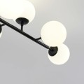 Lampa wisząca czarna ze szklanymi kloszami w kształcie kuli  Dorado 8 żarówek LP-002/8P BK