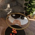 Lampa wisząca mała złota koło Midway LP-033/1P S GD