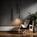 Lampa wisząca metalowa Lungo 1 czarna LP-894/1P BK