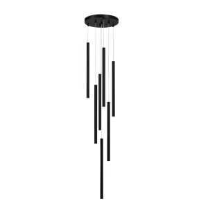 Lampa wisząca metalowa Lungo 7 czarna  LP-894/7P BK