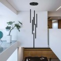 Lampa wisząca metalowa Lungo 7 czarna  LP-894/7P BK