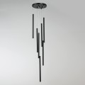 Lampa wisząca metalowa Lungo 7 czarna  LP-894/7P BK