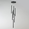 Lampa wisząca metalowa Lungo 7 czarna  LP-894/7P BK