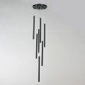 Lampa wisząca metalowa Lungo 7 czarna  LP-894/7P BK