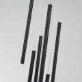 Lampa wisząca metalowa Lungo 7 czarna  LP-894/7P BK