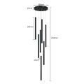 Lampa wisząca metalowa Lungo 7 czarna  LP-894/7P BK
