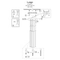 Lampa wisząca metalowa Lungo 7 czarna  LP-894/7P BK