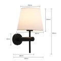 Kinkiet czarny z białym abażurem Tivoli  LP-1133/1W BK