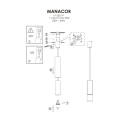 Lampa Manacor 1 wisząca czarna  LP-232/1P BK