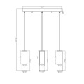 Lampa Manacor 3 linia wisząca czarna LP-232/3L BK