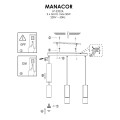 Lampa Manacor 3 linia wisząca czarna LP-232/3L BK