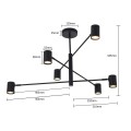 Lampa wisząca Snow 6 czarna LP-731/6P BK
