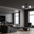 Krótka lampa wisząca czarna białe kule Roma 3 LP-1345/3P BK