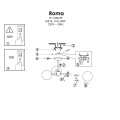 Krótka lampa wisząca czarna białe kule Roma 3 LP-1345/3P BK
